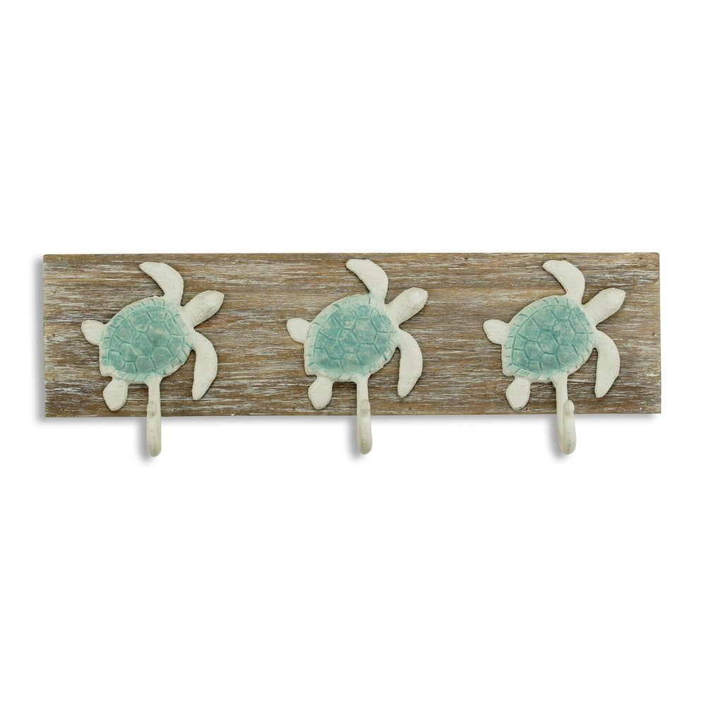 Coastal Sea Turtle Three Hook Coat Hanger HomeRoots