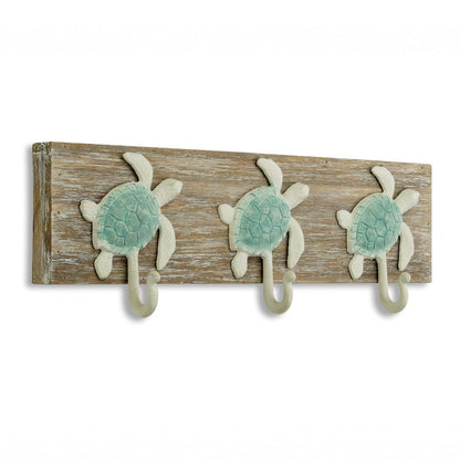 Coastal Sea Turtle Three Hook Coat Hanger HomeRoots