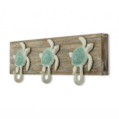 Coastal Sea Turtle Three Hook Coat Hanger HomeRoots