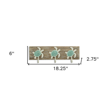 Coastal Sea Turtle Three Hook Coat Hanger HomeRoots