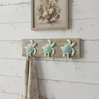 Coastal Sea Turtle Three Hook Coat Hanger HomeRoots