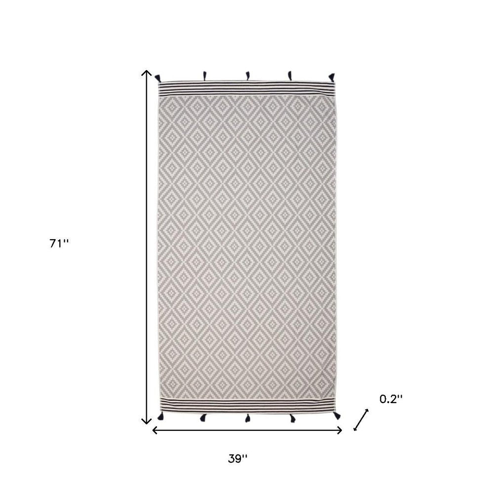 Gray Tribal Design Turkish Towel Beach Blanket HomeRoots