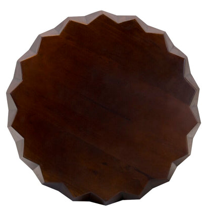 29" Brown Solid Wood Octagon Coffee Table