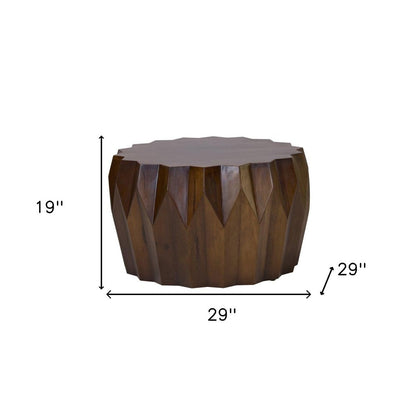 29" Brown Solid Wood Octagon Coffee Table HomeRoots
