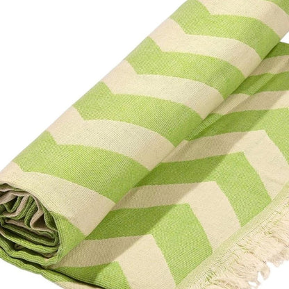 Lime Green Chevron Design Turkish Beach Blanket HomeRoots
