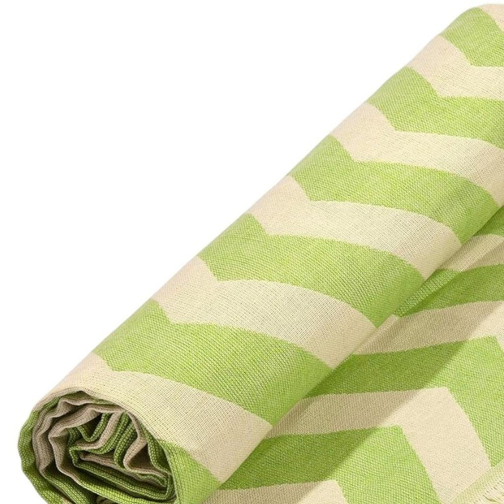 Lime Green Chevron Design Turkish Beach Blanket HomeRoots