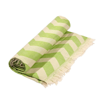 Lime Green Chevron Design Turkish Beach Blanket HomeRoots