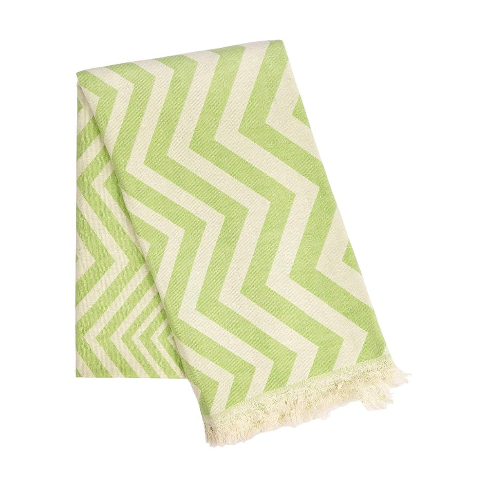 Lime Green Chevron Design Turkish Beach Blanket HomeRoots