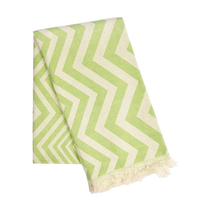Lime Green Chevron Design Turkish Beach Blanket HomeRoots