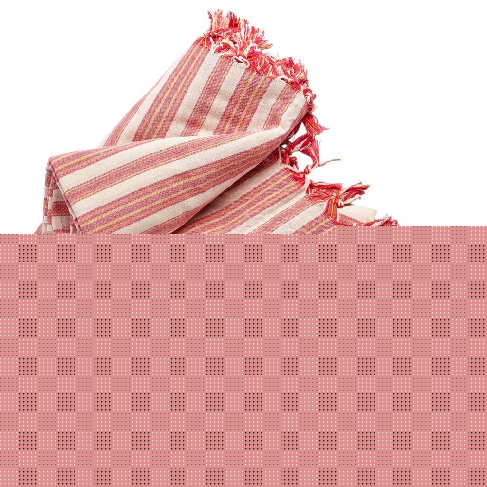 71" X 95" Red And White Striped Cotton Tablecloths HomeRoots