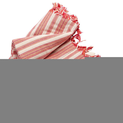 71" X 95" Red And White Striped Cotton Tablecloths HomeRoots