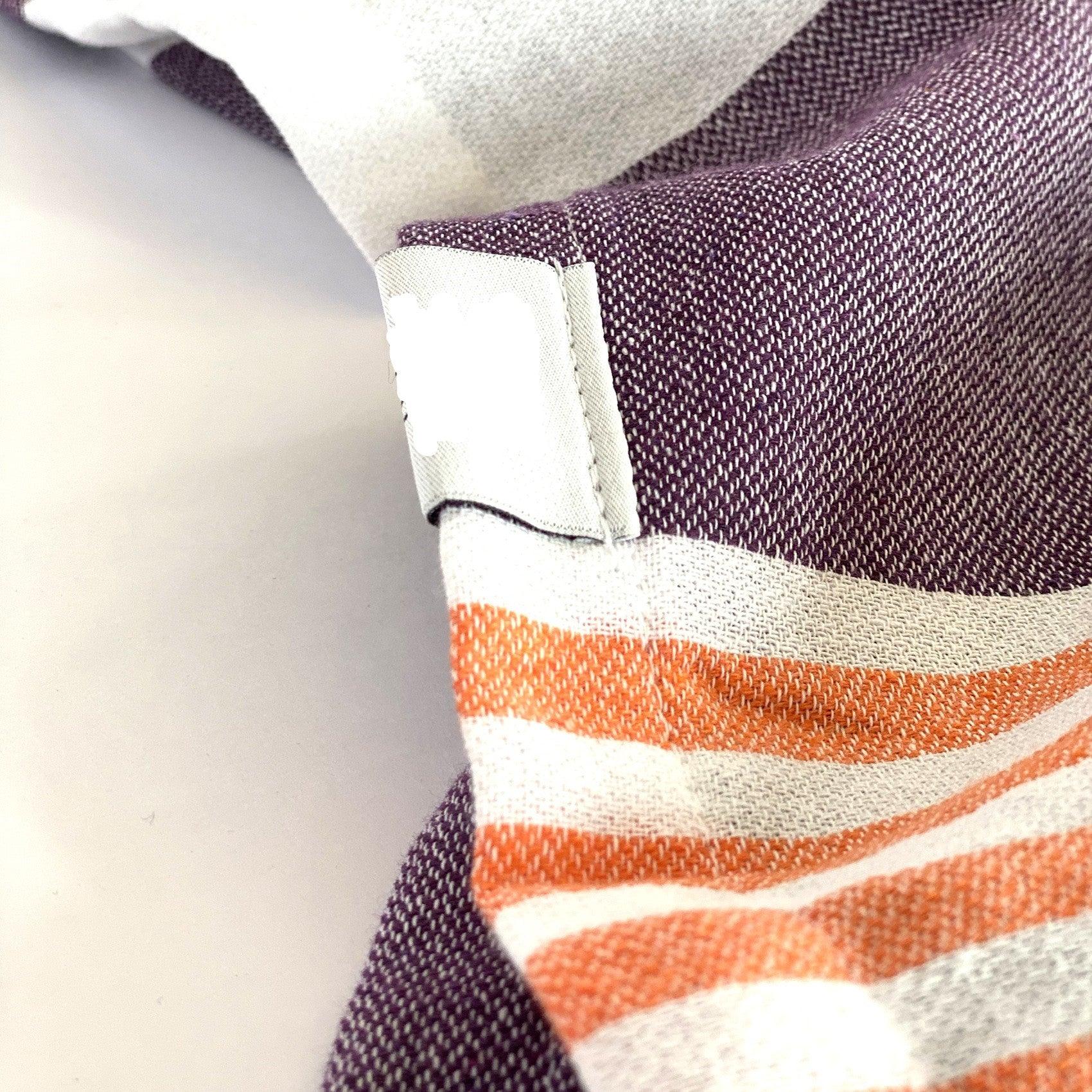 Dark Purple Orange and White Striped Design Poncho Towel - FurniFindUSA