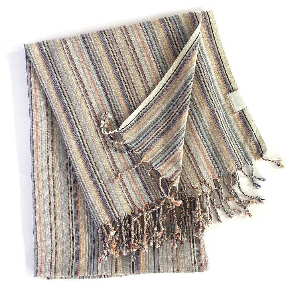 Multi Colored Striped Design Turkish Beach Blanket - FurniFindUSA