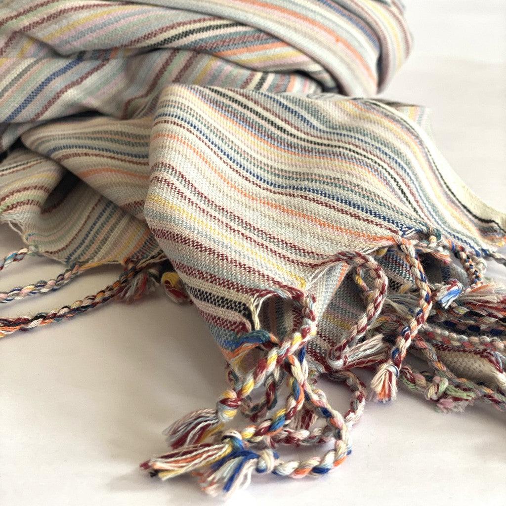 Multi Colored Striped Design Turkish Beach Blanket - FurniFindUSA