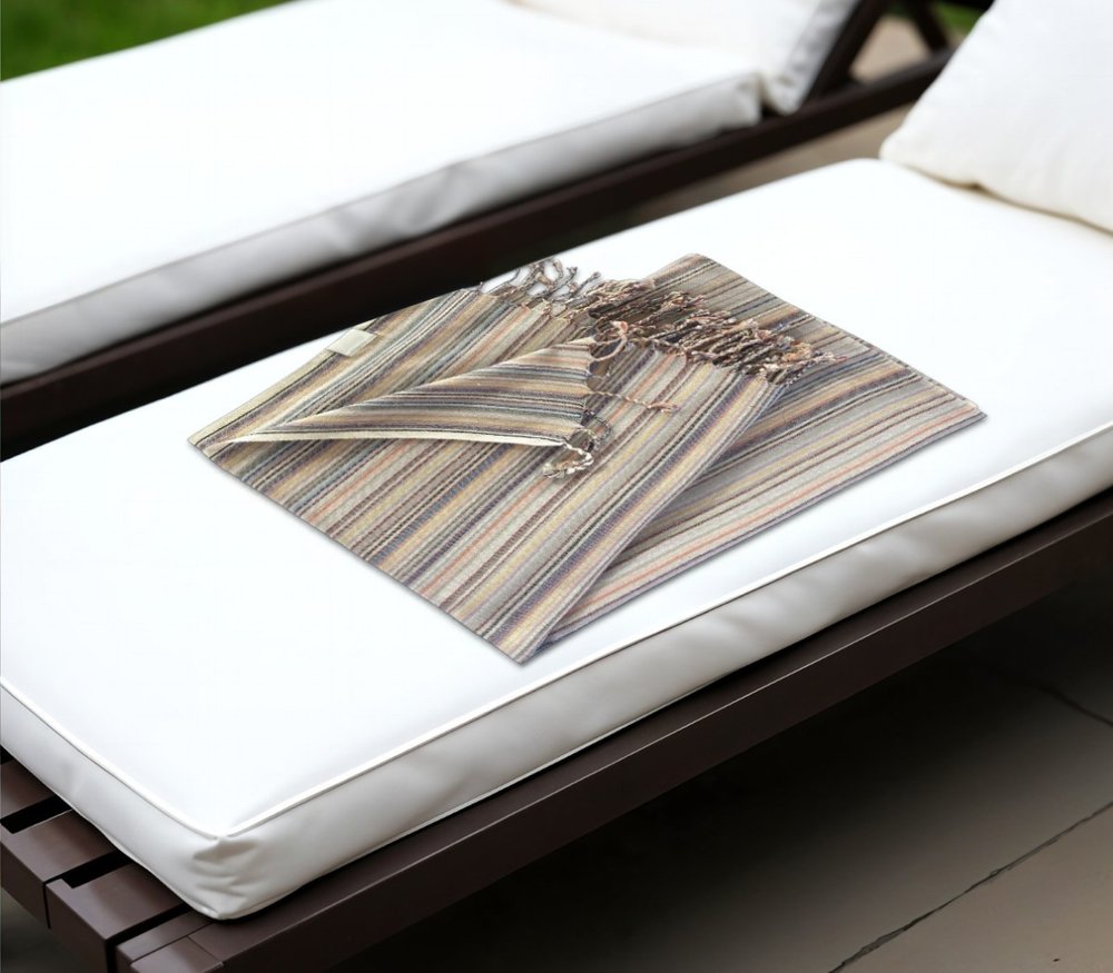 Multi Colored Striped Design Turkish Beach Blanket HomeRoots