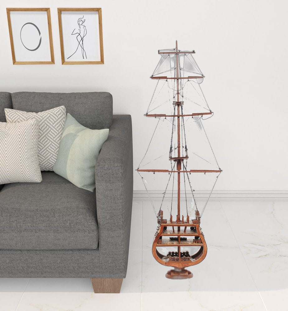 34" Brown Boat Model Sculpture HomeRoots