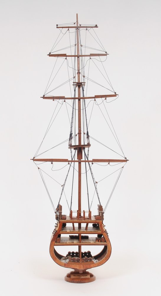 34" Brown Boat Model Sculpture HomeRoots