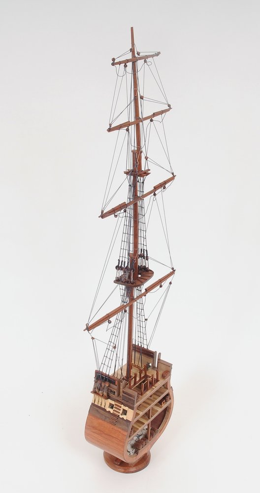 34" Brown Boat Model Sculpture HomeRoots