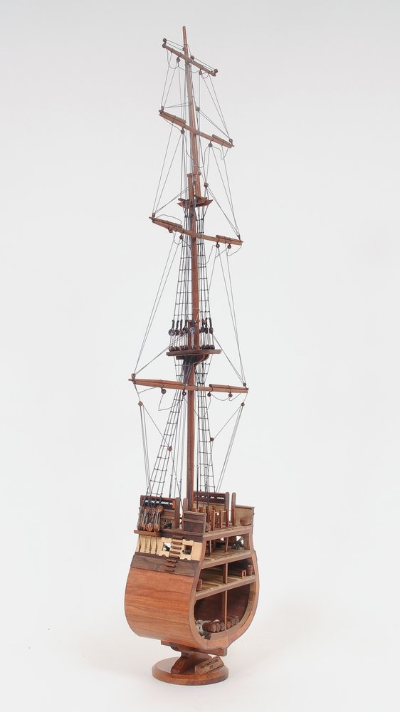 34" Brown Boat Model Sculpture HomeRoots