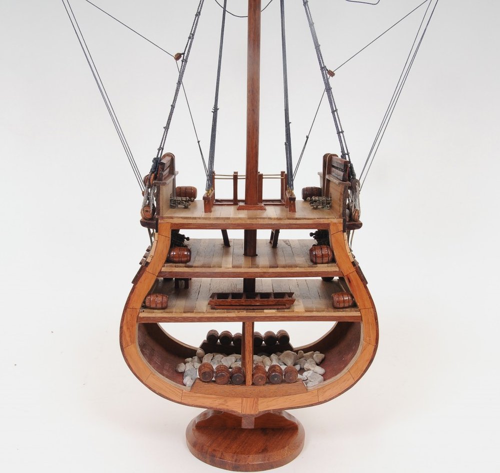 34" Brown Boat Model Sculpture HomeRoots