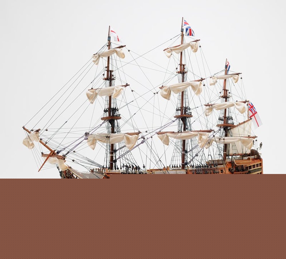 36" Wood Brown Solid Wood Hand Painted HMS Victory Exclusive Edition Model Boat HomeRoots