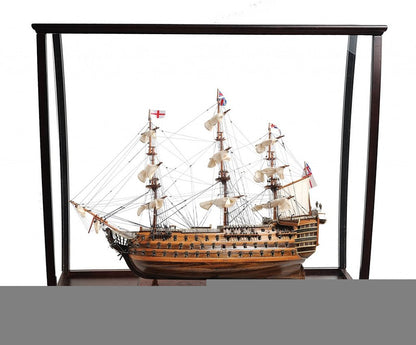 39" Wood Brown Solid Wood Hand Painted HMS Victory Large Table Top Display Model Boat HomeRoots