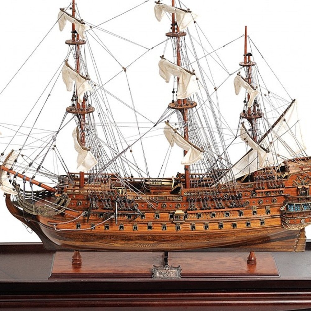 39" Wood Brown San Felipe Large Table Top Display Hand Painted Decorative Boat HomeRoots