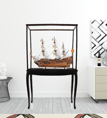 69" Wood Brown Solid Wood Hand Painted San Felipe Large Floor Display Model Boat HomeRoots