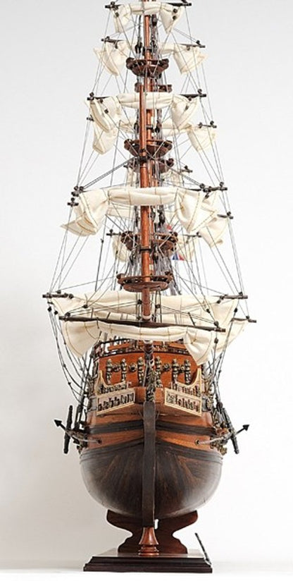 33" Wood Brown Sovereign of the Seas Hand Painted Boat Sculpture HomeRoots