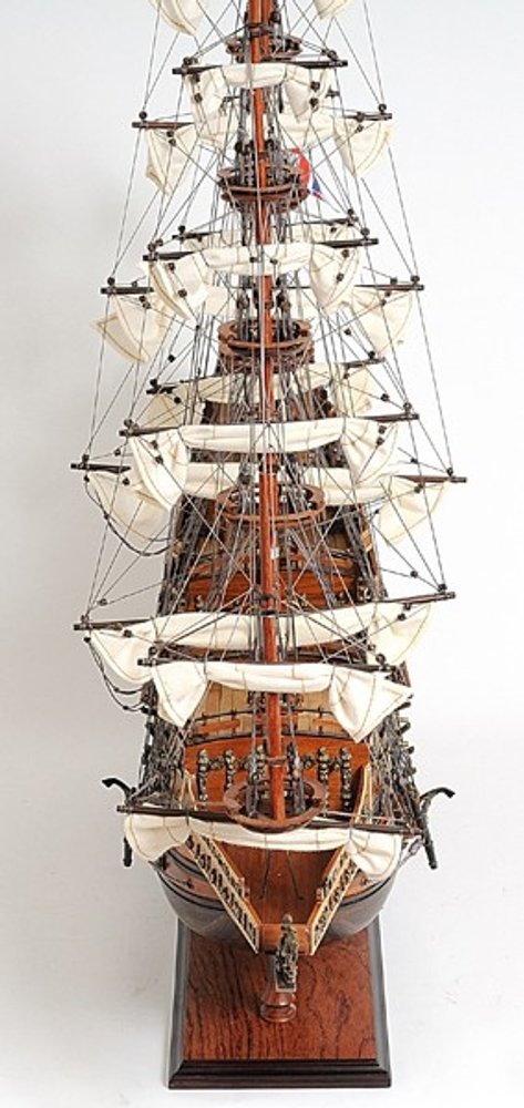 33" Wood Brown Sovereign of the Seas Hand Painted Boat Sculpture HomeRoots