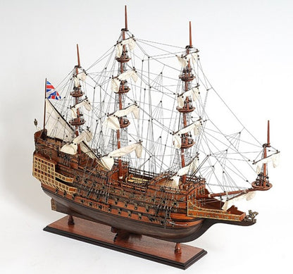 33" Wood Brown Sovereign of the Seas Hand Painted Boat Sculpture HomeRoots