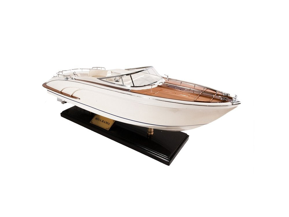 11" White Wood Yacht Model Sculpture HomeRoots