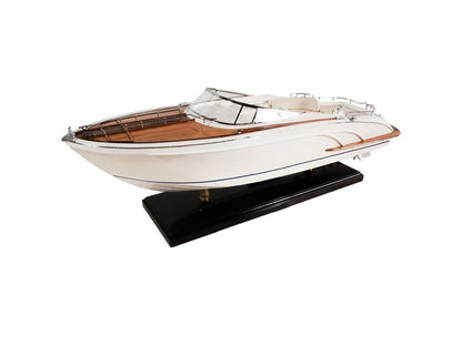 11" White Wood Yacht Model Sculpture HomeRoots