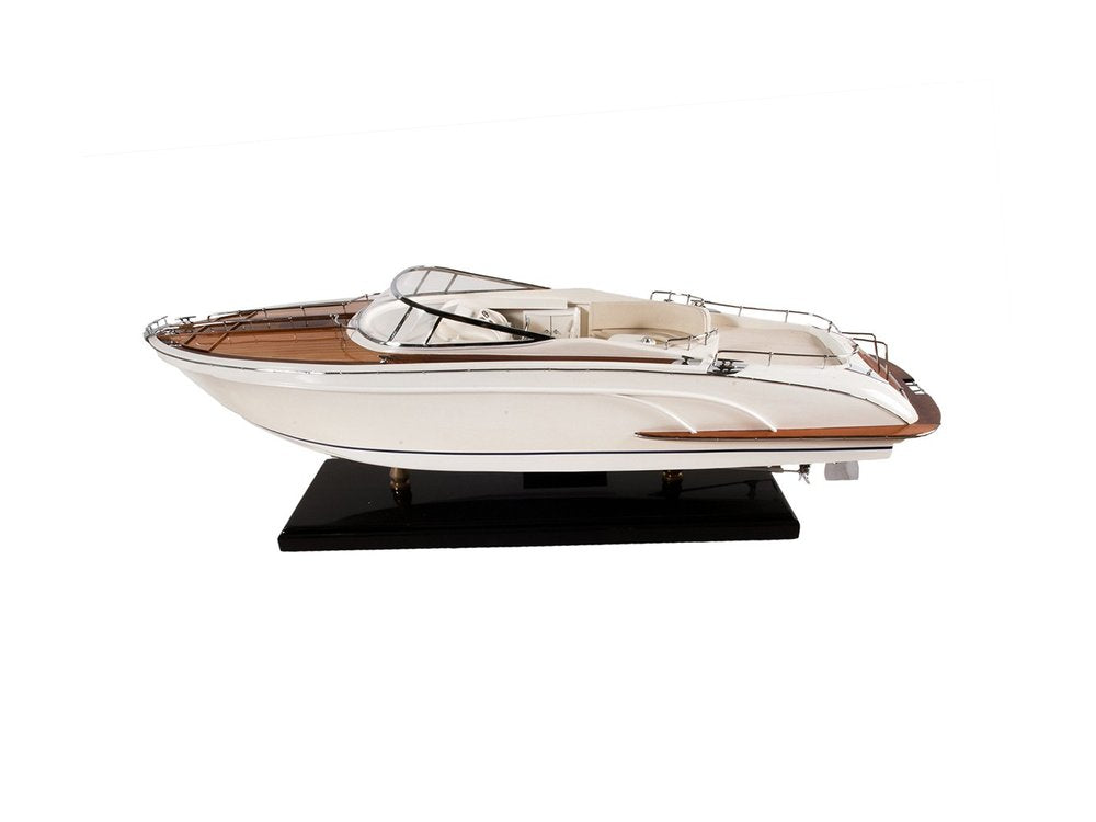 11" White Wood Yacht Model Sculpture HomeRoots