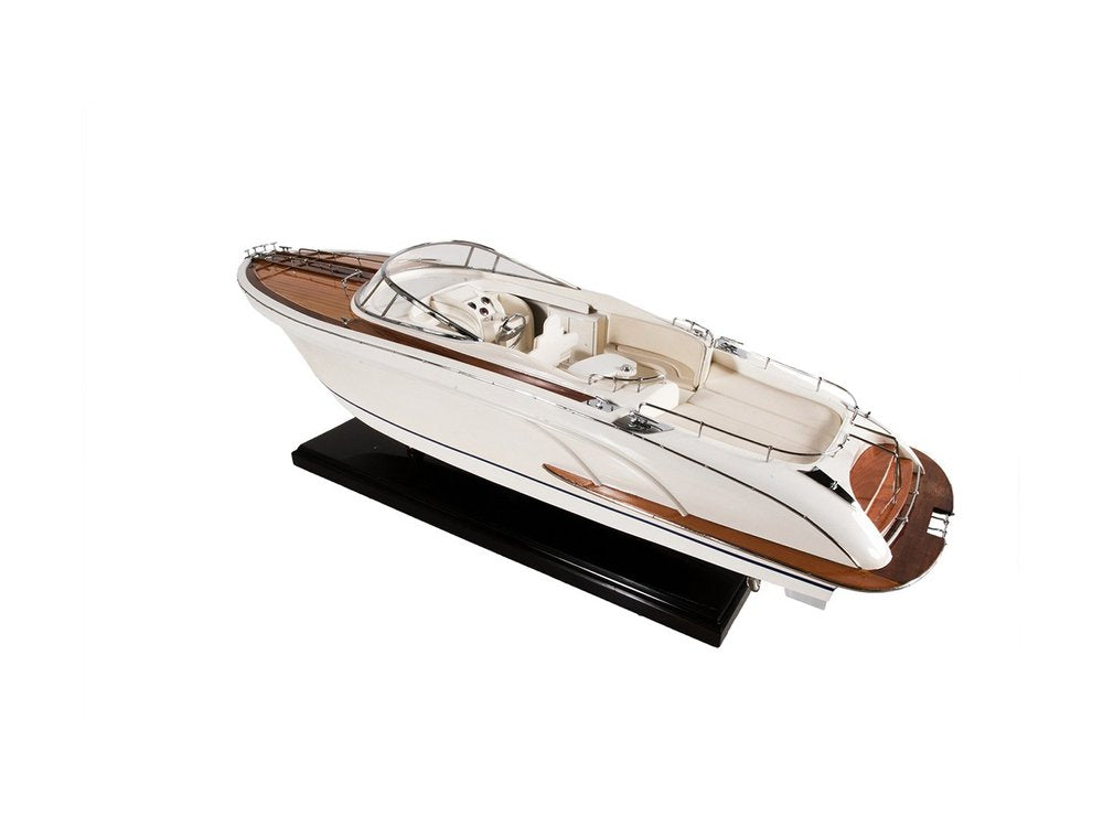 11" White Wood Yacht Model Sculpture HomeRoots