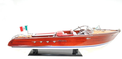 10" Brown Solid Wood Hand Painted Model Boat HomeRoots