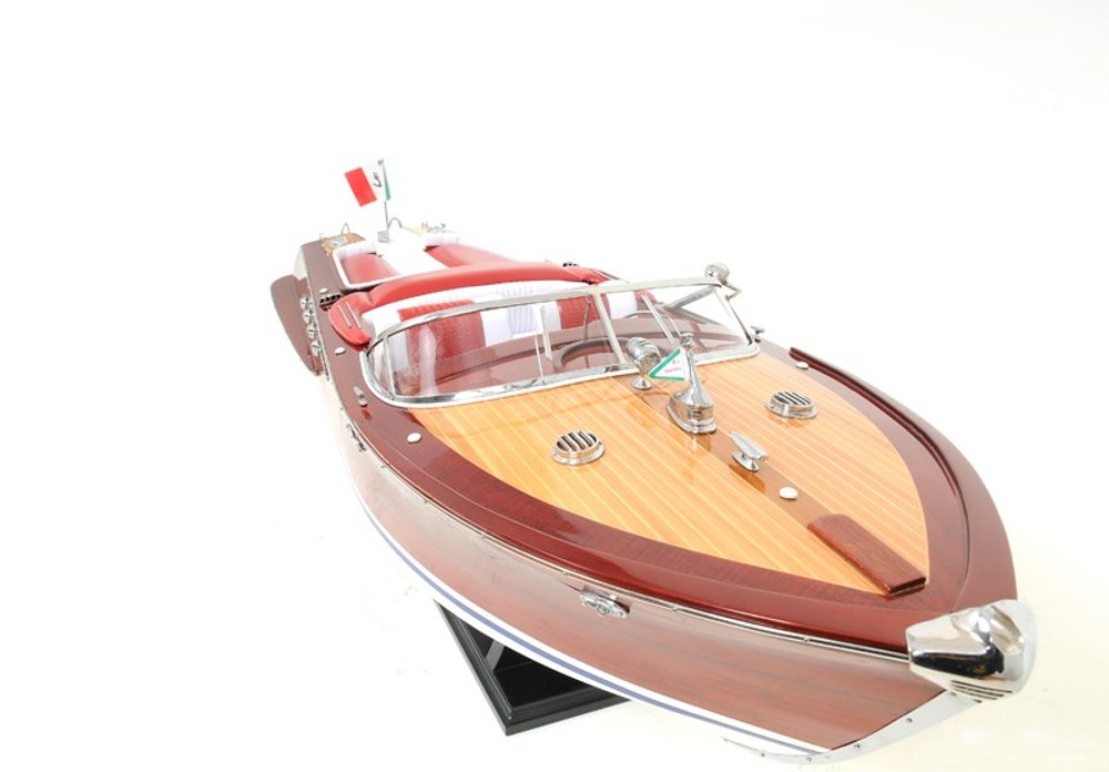 10" Brown Solid Wood Hand Painted Model Boat HomeRoots