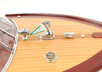 10" Brown Solid Wood Hand Painted Model Boat HomeRoots