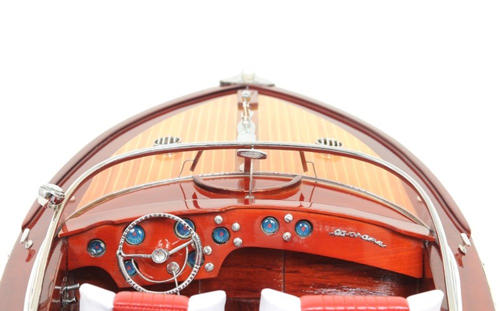 10" Riva Aquarama Hand Painted Decorative Boat HomeRoots