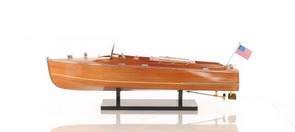 8" Brown Manufactured Wood Hand Painted Decorative Boat HomeRoots