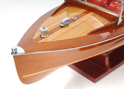 8" Brown Manufactured Wood Hand Painted Decorative Boat HomeRoots