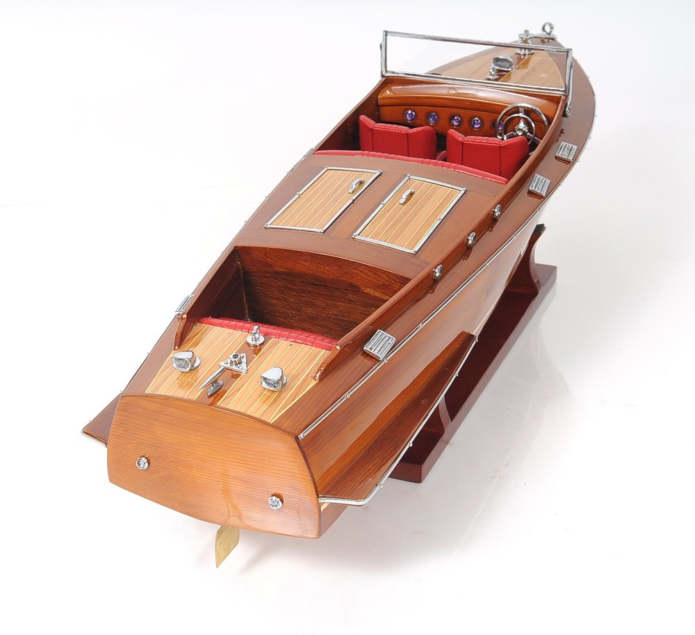 8" Brown Manufactured Wood Hand Painted Decorative Boat HomeRoots