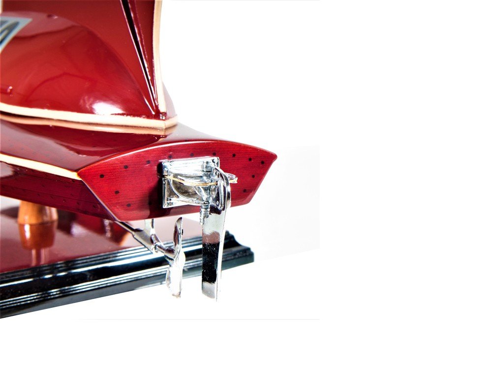 7" Red Manufactured Wood Hand Painted Decorative Boat HomeRoots