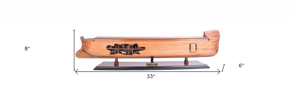 8" Wooden Manufactured Wood Hand Painted Decorative Boat HomeRoots