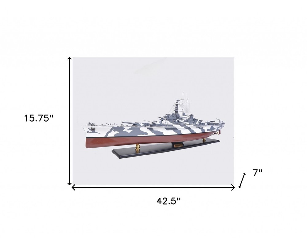 16" Gray And White Manufactured Wood Hand Painted Sculpture HomeRoots