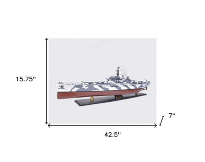 16" Gray And White Manufactured Wood Hand Painted Sculpture HomeRoots