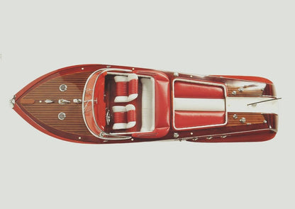 9" Brown Wood Hand Painted Boat Sculpture HomeRoots