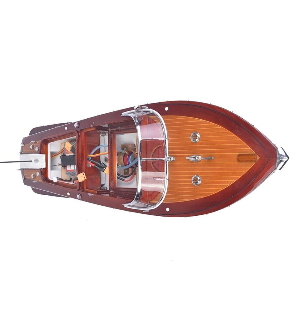 9" Brown Wood Hand Painted Boat Sculpture HomeRoots