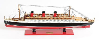 12" Black And Red Solid Wood Hand Painted Boat Model Boat HomeRoots
