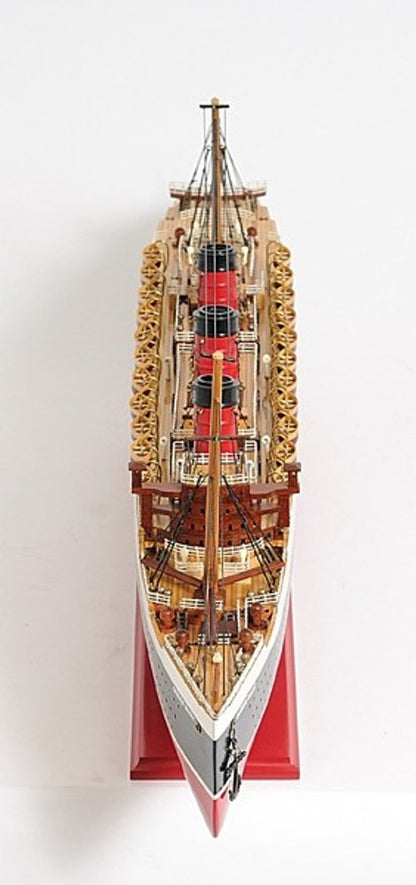12" Black And Red Solid Wood Hand Painted Boat Model Boat HomeRoots